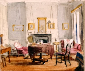 Das Wohnzimmer in der Seymour Street 59, ca. 1850